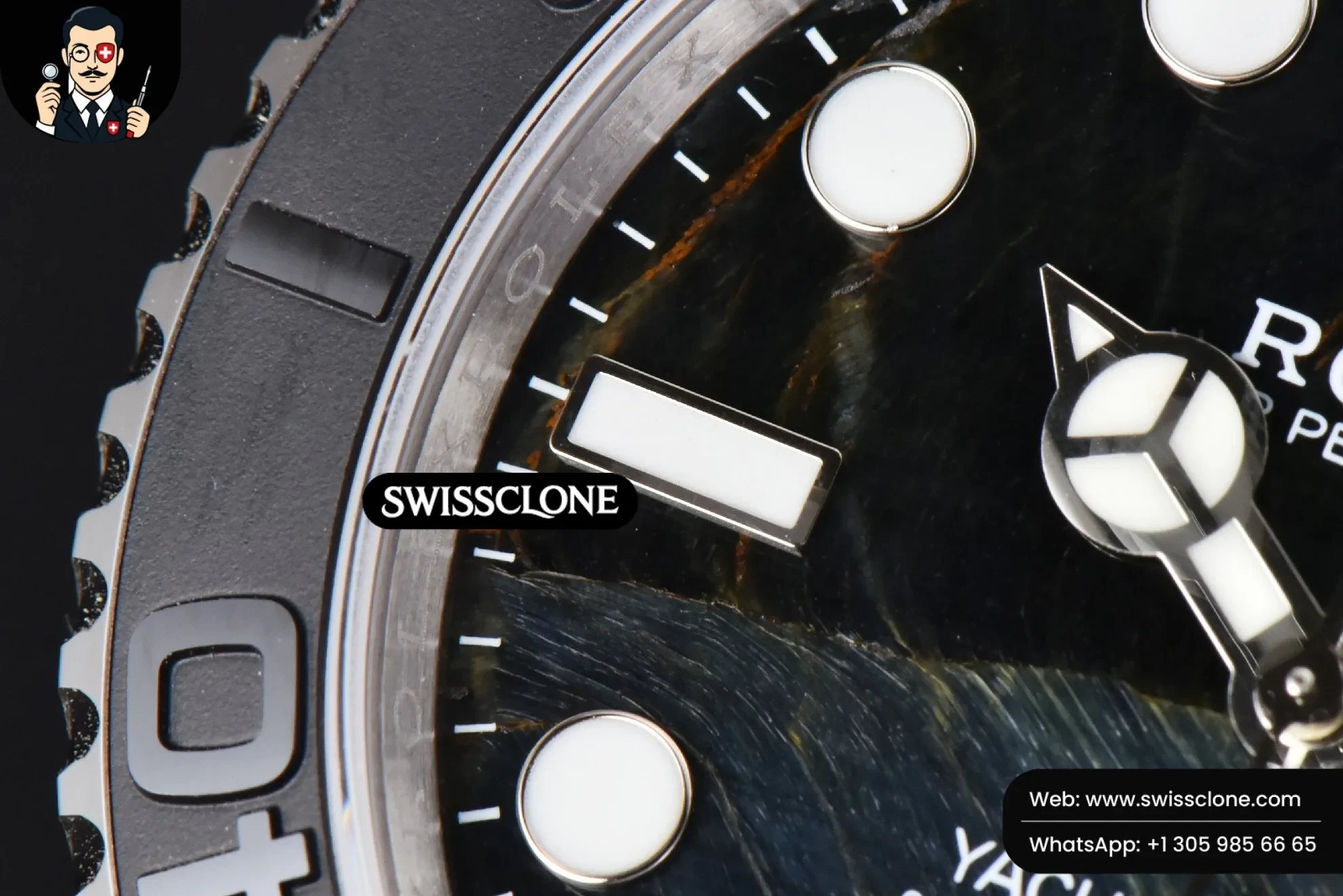 Rolex Yacht Master 42mm CSF Opals Surface Black Dail Oysterflex VR3235 1:1 Super Clone - Caseback & Cloned Calibre Movement