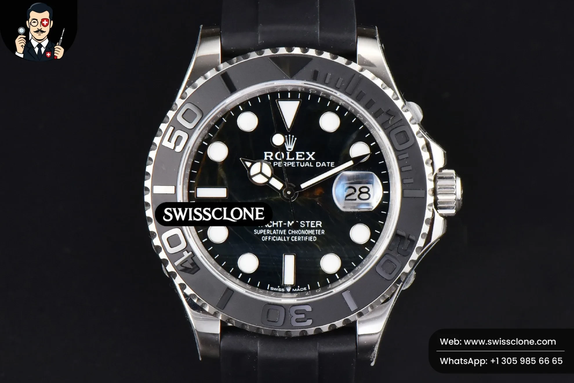 Rolex Yacht-Master 42mm CSF Opals Surface Black Dail Oysterflex VR3235