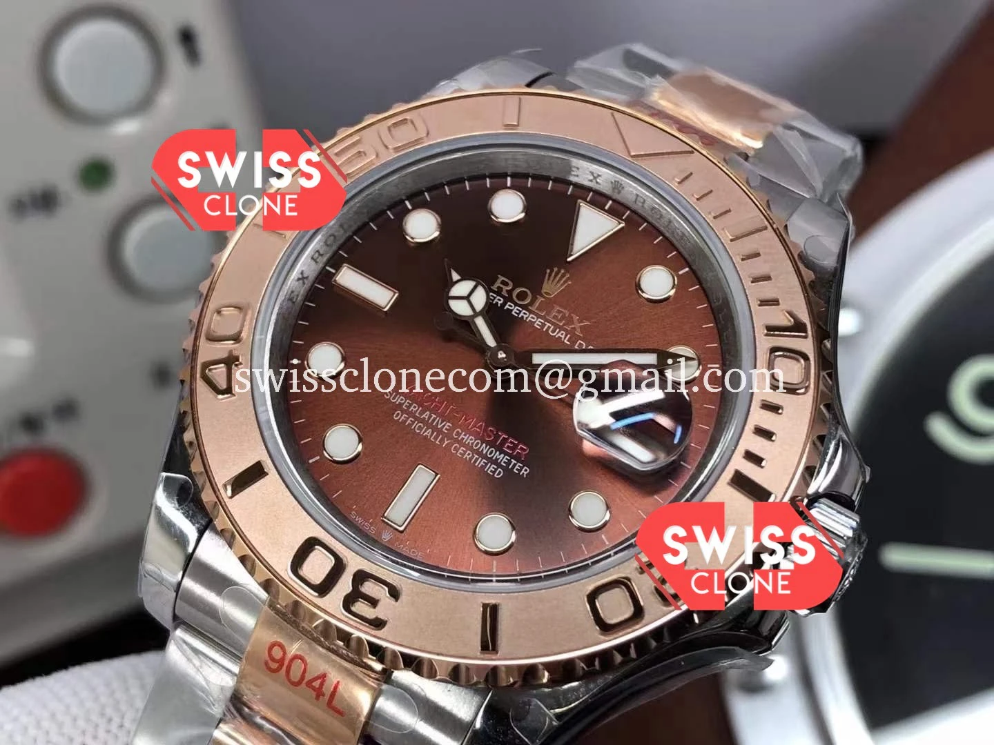 Rolex Yachtmaster 40mm Everose Gold Oyster Steel 1:1 Super Clone - Clasp & Bracelet Finishing
