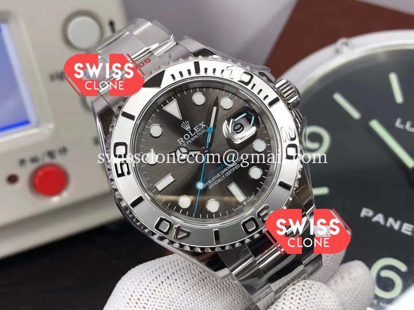 Rolex Yachtmaster 40mm Steel Dial 904L Steel 1:1 Super Clone - Dial Macro Close-Up