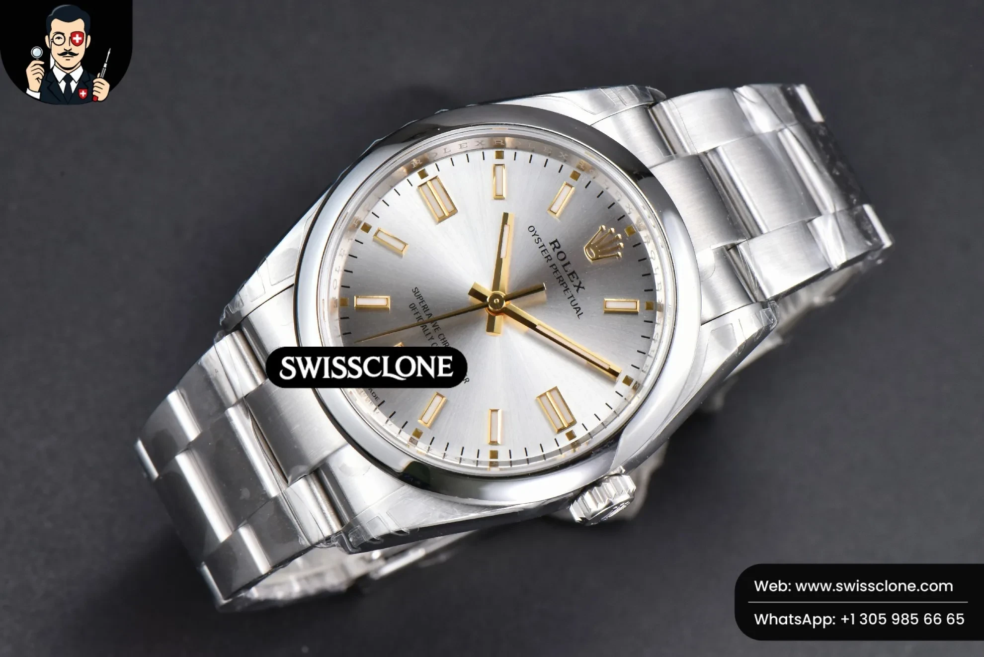 Rolex yster Perpetual 126000 36mm 904L Silver Dial Oyster VS3235 1:1 Super Clone - Bezel & Case Profile