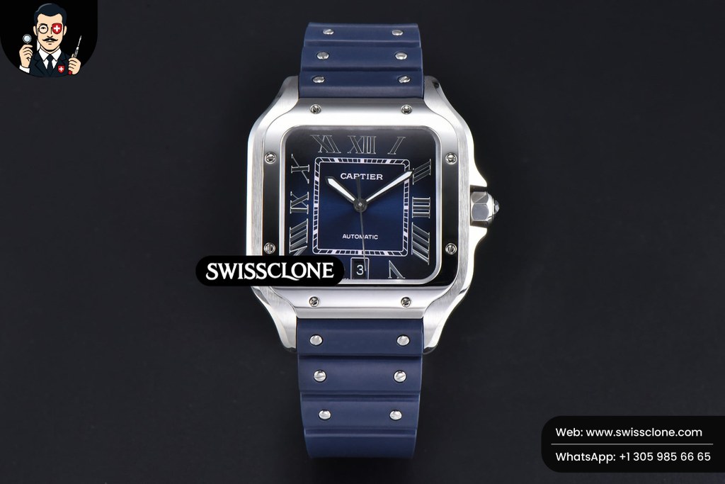 Cartier Santos Large Blue Dial 1:1 Super Clone Watch