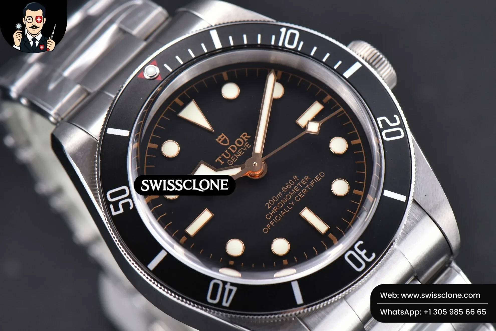 Tudor Black Bay 41mm Black Dial Swiss Clone - View 3