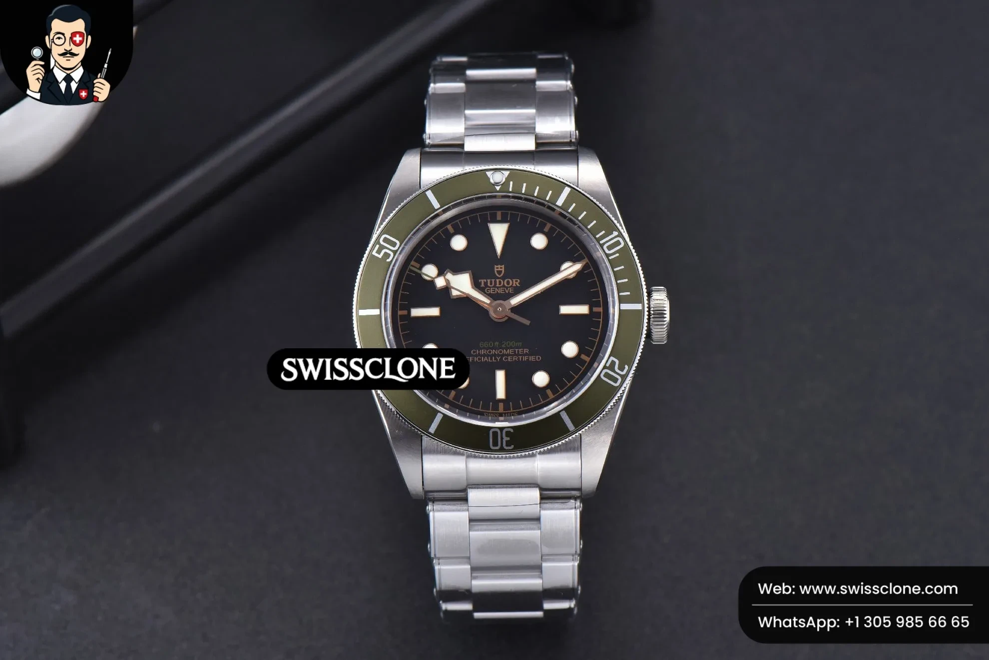 Tudor Black Bay “Green” Exclusive to Harrods 41mm - 45-Degree Case Profile & Crown View | 1:1 Swiss Super Clone