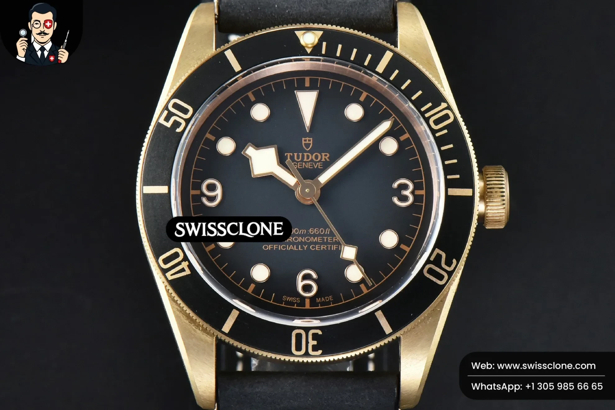 Tudor Heritage Black Bay Bronze Gray 43mm XF Black Dial Leather