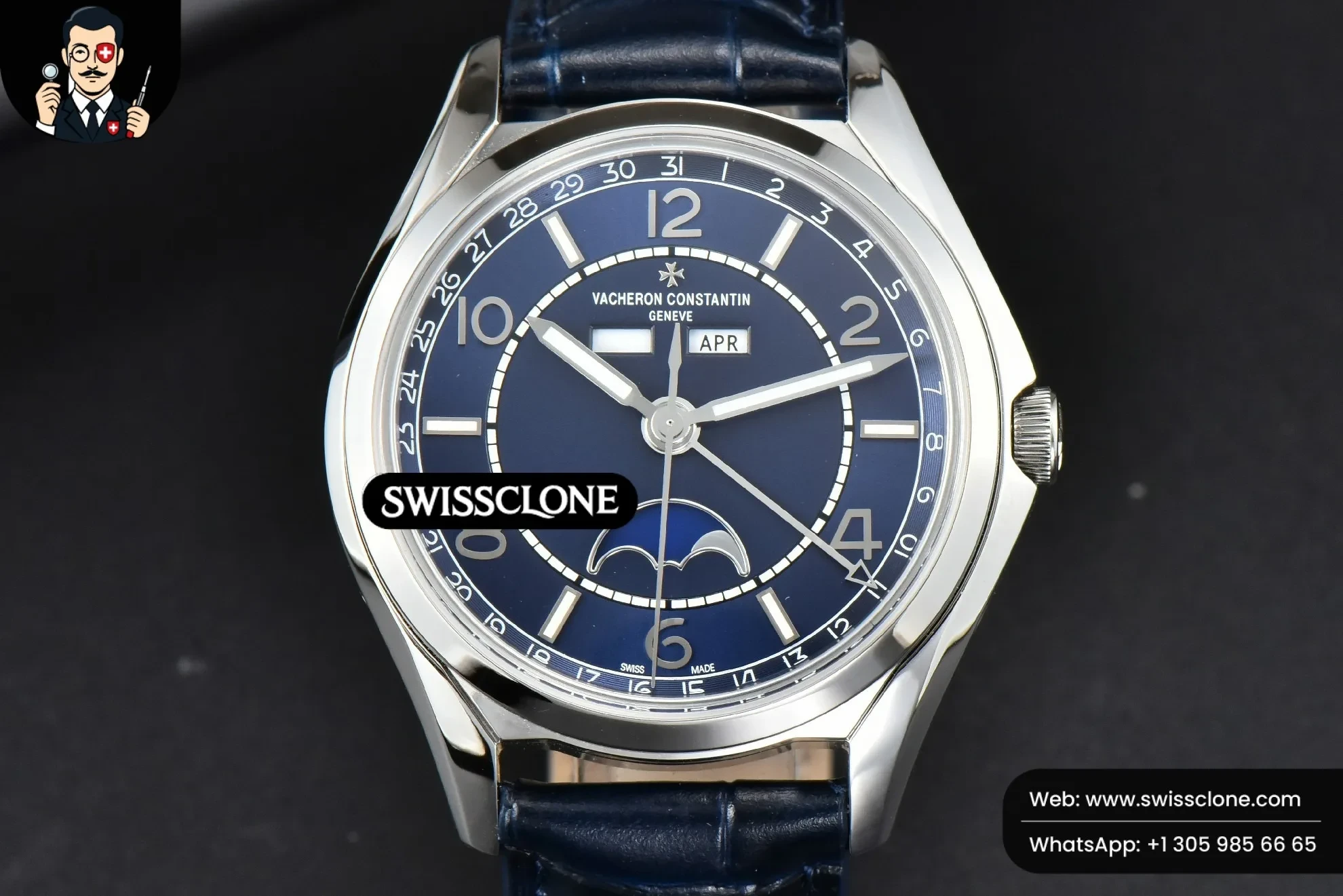 Vacheron Constantin Fiftysix Complete 40mm Blue Dial Blue Leather - Image 2
