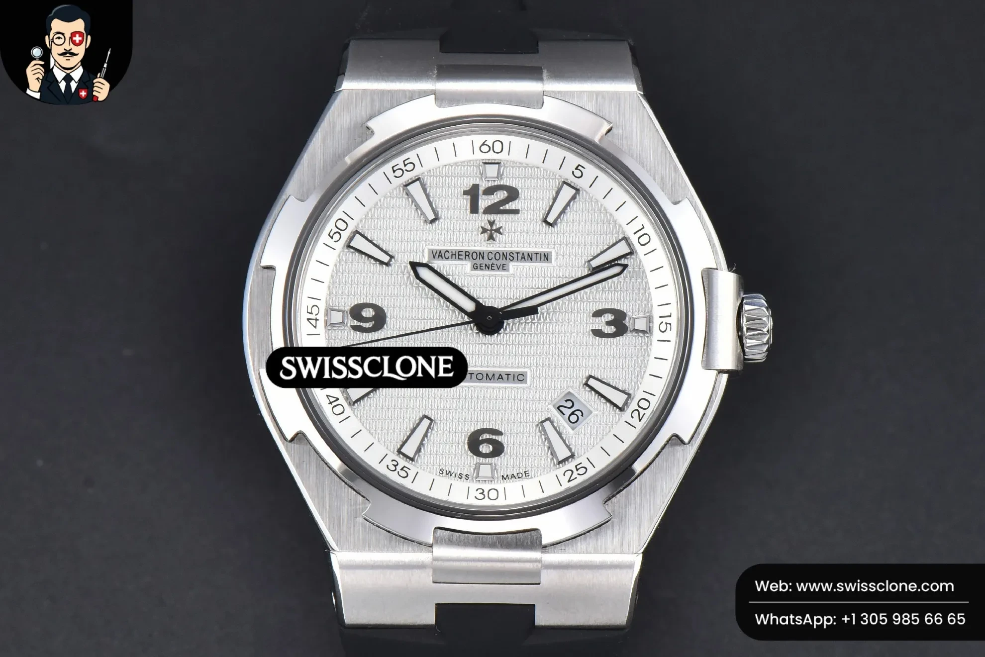 Vacheron Constantin Overseas 47040 42mm White Dial Black Rubber