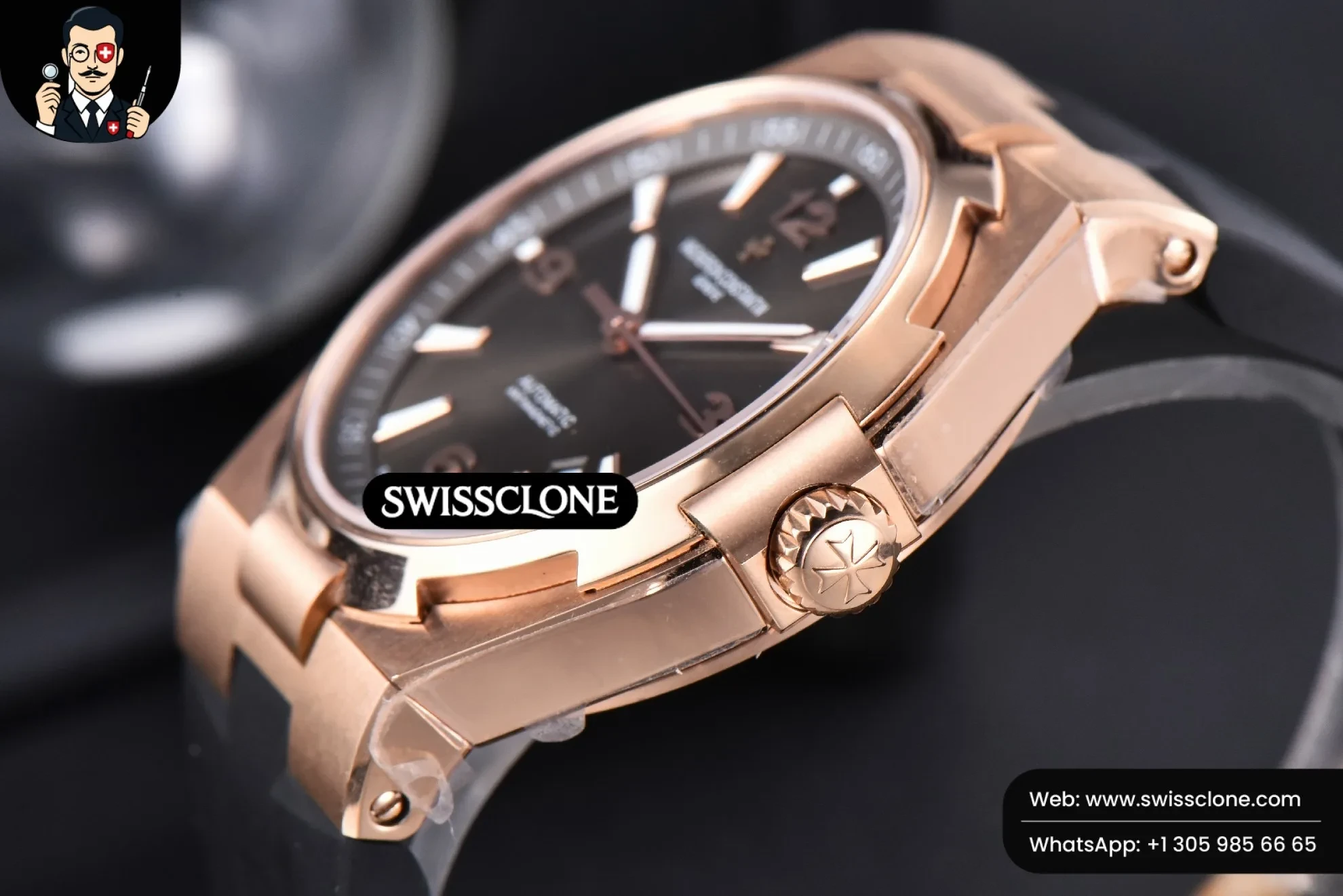 Vacheron Constantin Overseas 47040 MKF 42mm Brown Dial Rubber 9015 - Clasp, Bracelet & Buckle Detail | 1:1 Swiss Super Clone