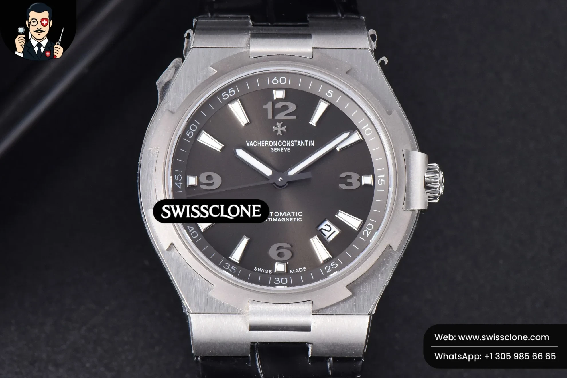 Vacheron Constantin Overseas 47040 MKF 42mm Gray Dial Leather 9015