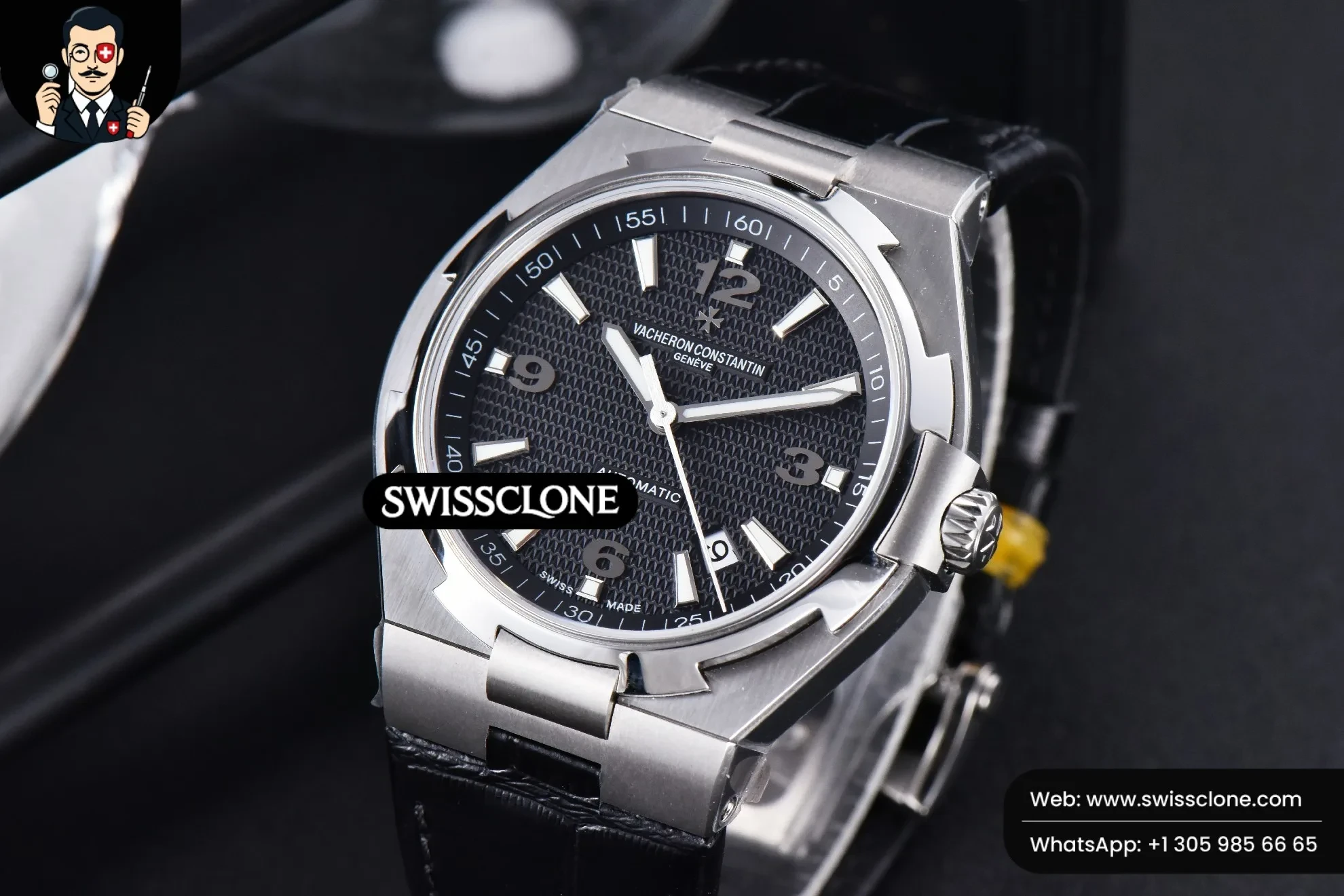 Vacheron Constantin Overseas 47040 MKF 42mm Gray Textured Dial Rubber 9015 - Clasp, Bracelet & Buckle Detail | 1:1 Swiss Super Clone