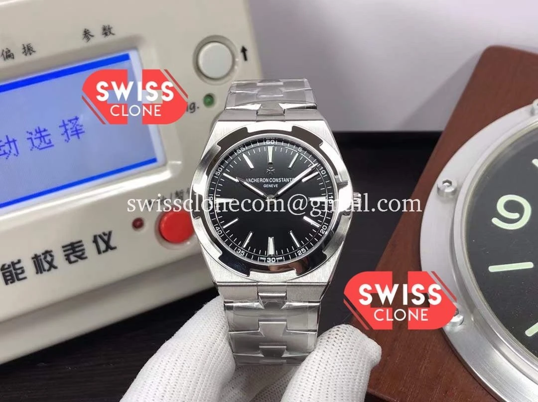 Vacheron Constantin Overseas Black Dial Steel Strap