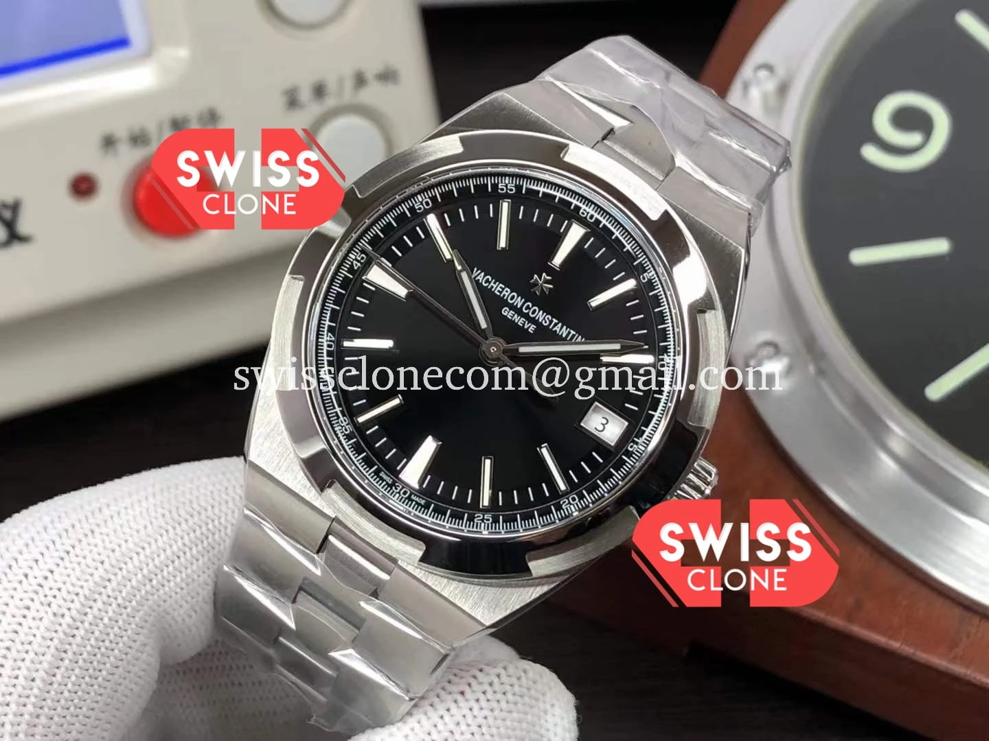 Vacheron Constantin Overseas Black Dial Steel Strap