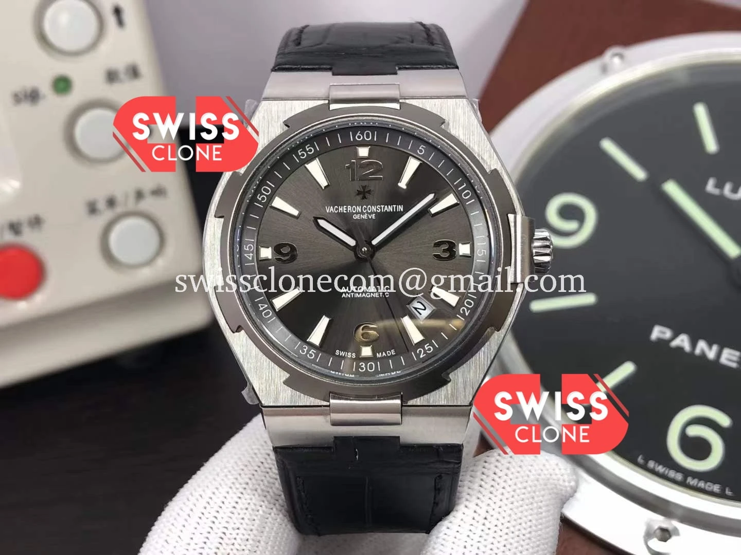 Vacheron Constantin Overseas Grey Dial Leather Strap