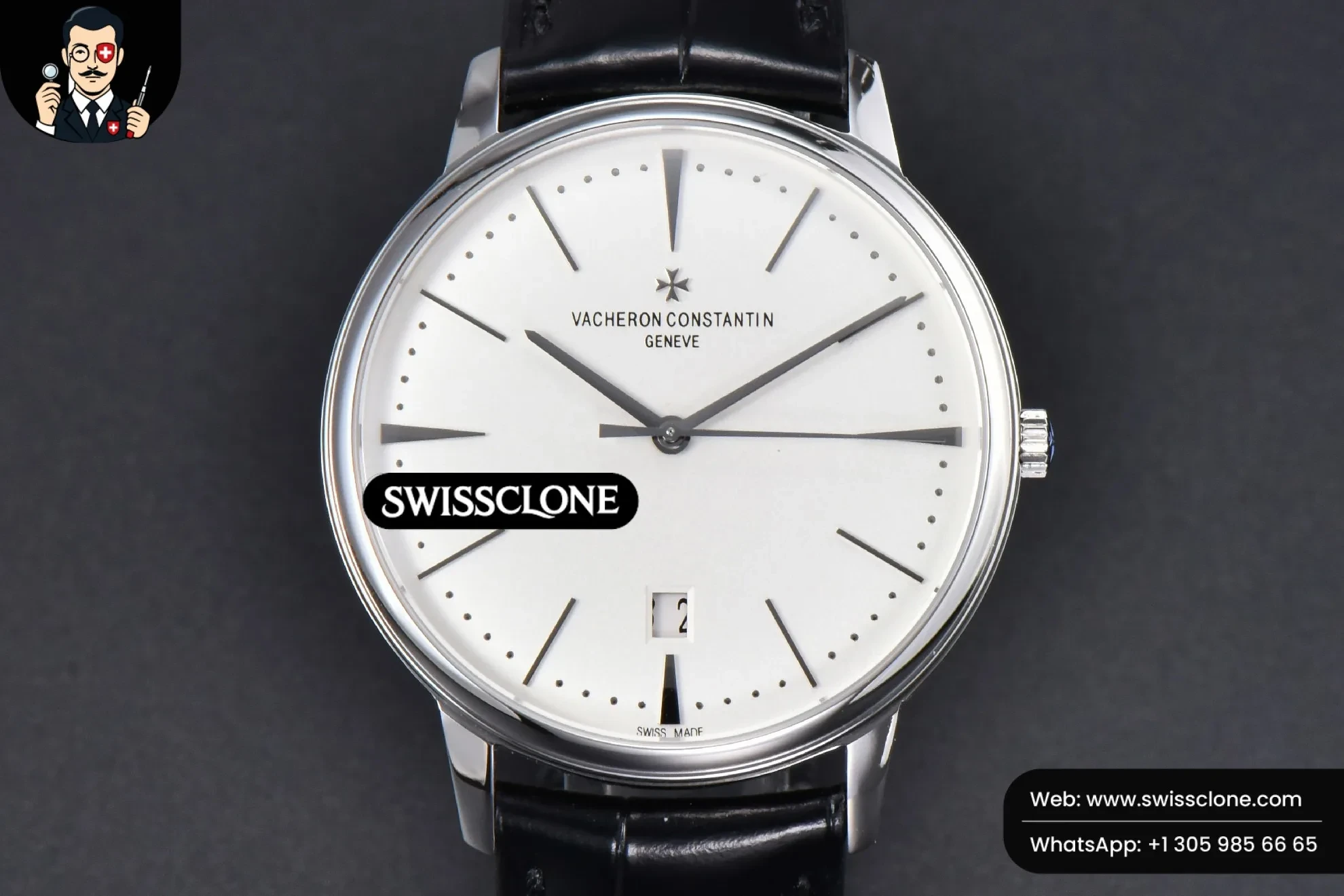 Vacheron Constantin Patrimony Date 40mm White Dial Black Leather 9015