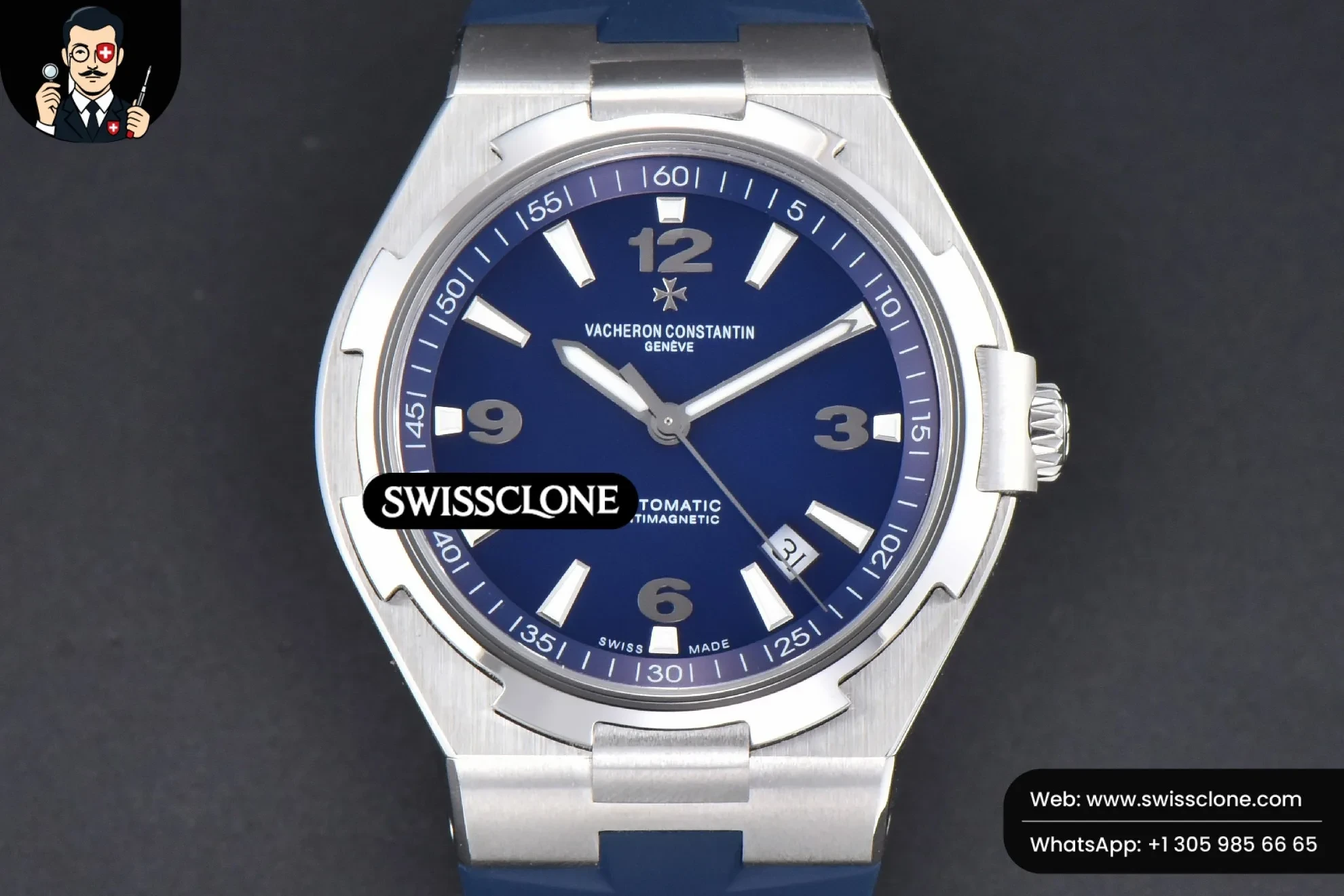 PPF Overseas 47040 42mm Blue Dial Blue Rubber