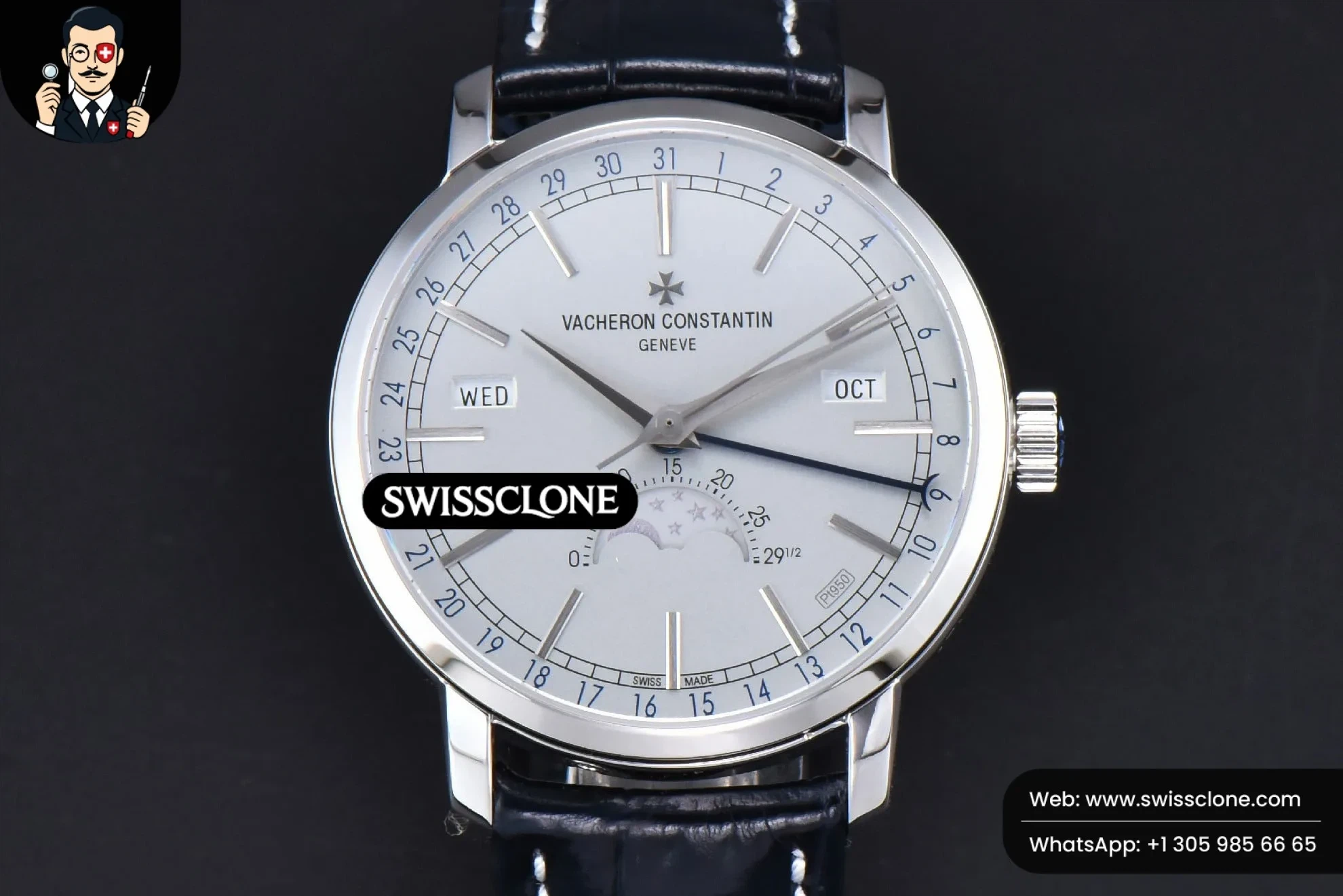 Vacheron Constantin Traditionnelle 4010T MXF 41mm White Dial Blue Leather A2460QCL - Image 2
