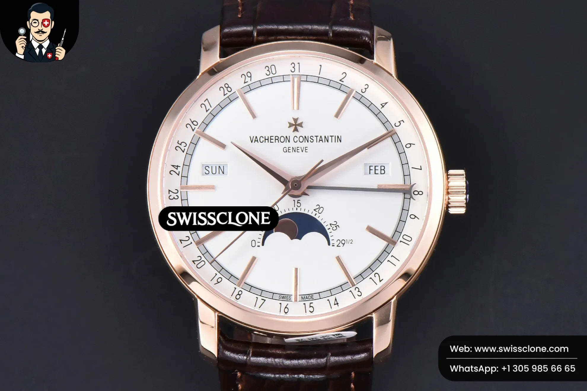 Vacheron Constantin Traditionnelle 4010T MXF 41mm White Dial Brown Leather A2460QCL