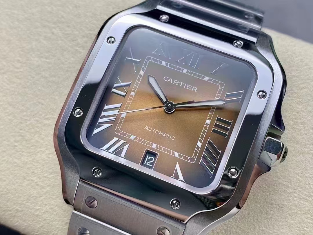 Replica Cartier Santos Gradient Yellow Movement & Case Macro