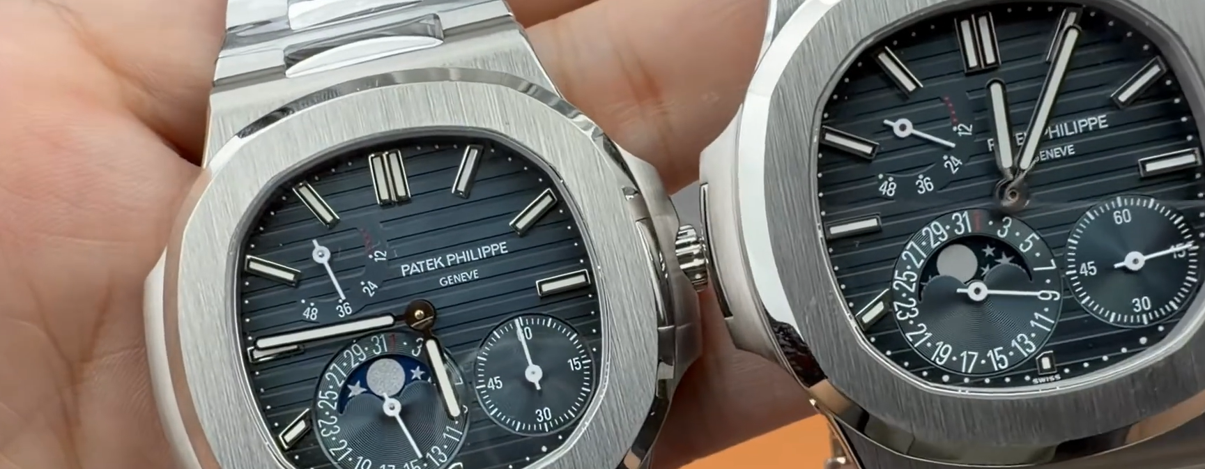 Patek Philippe Nautilus 5712/1A Super Clone Review: PPF V2 & OME Calibre 240 Micro-Rotor & Power Reserve — Dial Color Of 5712 Macro Inspection