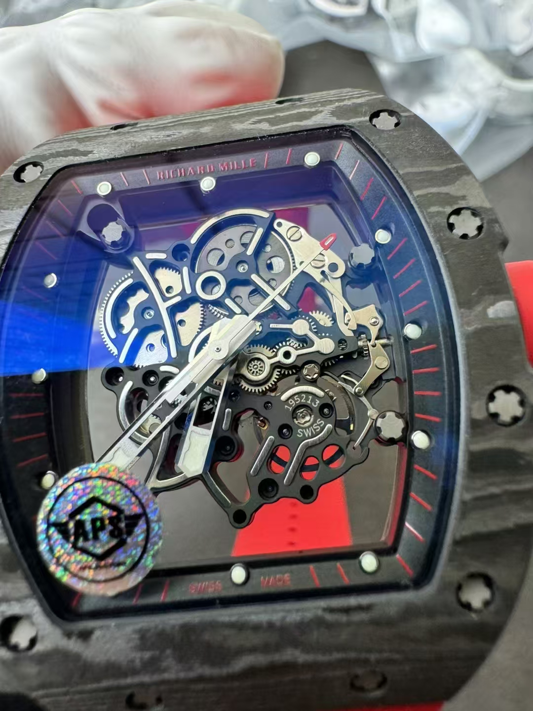 Richard Mille RM 055 Bubba Watson & RM 035-02 Rafael Nadal Super Clone Review: BBR vs ZF Real NTPT Carbon — Rm055 Dial 2 Movement & Case Macro