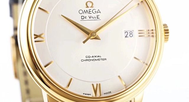 Omega Constellation 41mm Ceramic & De Ville Hour Vision / Prestige Super Clone Guide: VSF & MKS Co-Axial Review — Omega De Ville Yellow Gold Case Macro Inspection