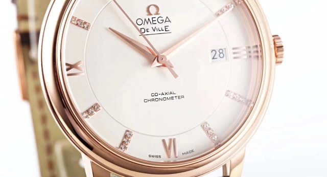 Omega Constellation 41mm Ceramic & De Ville Hour Vision / Prestige Super Clone Guide: VSF & MKS Co-Axial Review — Mks Omega De Ville Rose Gold White Dial Movement & Case Macro